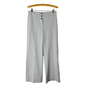NEW Ann Taylor light grey herringbone stretch button preppy high waisted pants 8